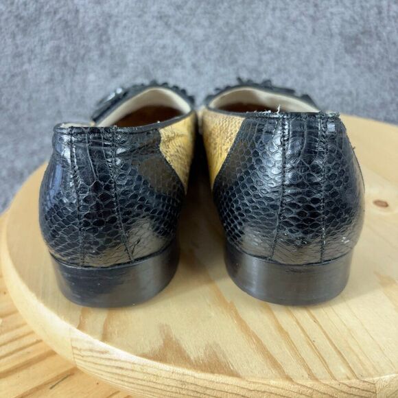 Vintage De La Rentis Genuine Snakeskin Loafer Mens Size 9 Tasseled Leather Shoe main image 9